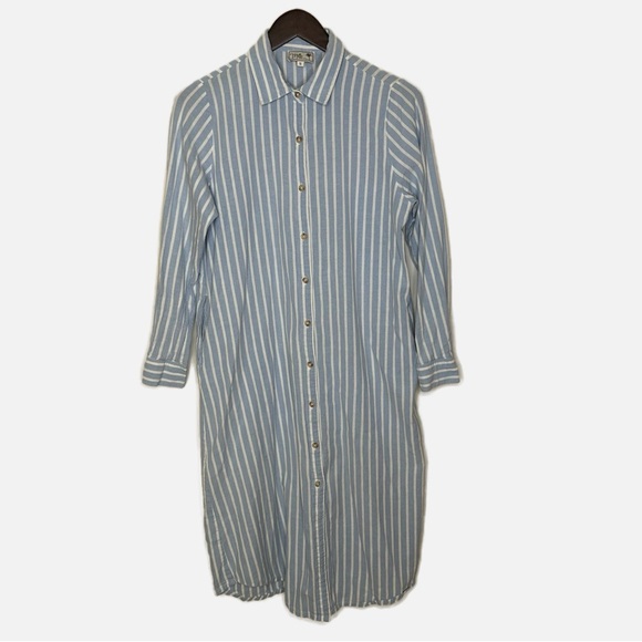 Mille Blue Stripe Midi Dress Size Small - Picture 8 of 8